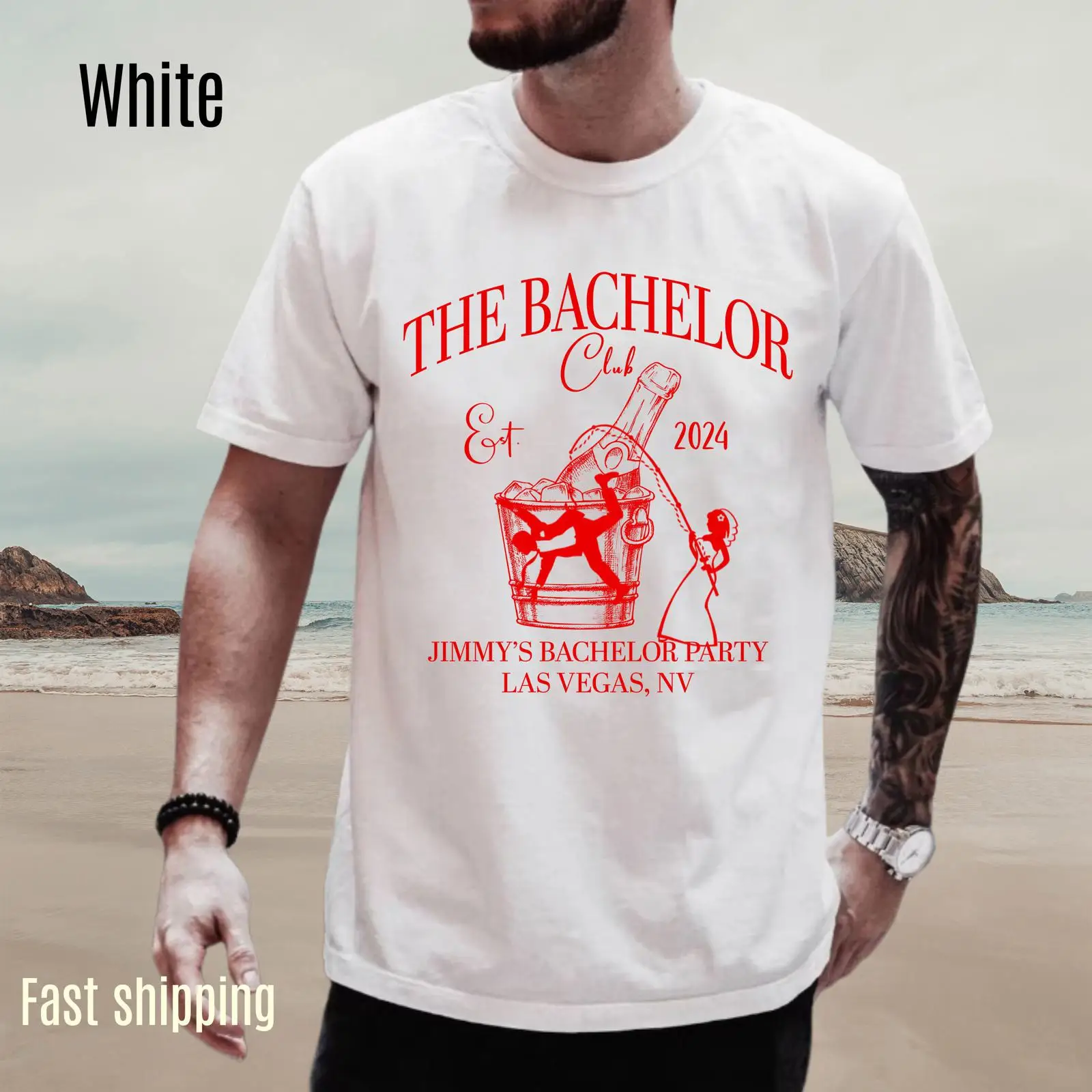 Men'S Grooming Vegas - Maglietta personalizzata The Bachelor Club 2024,