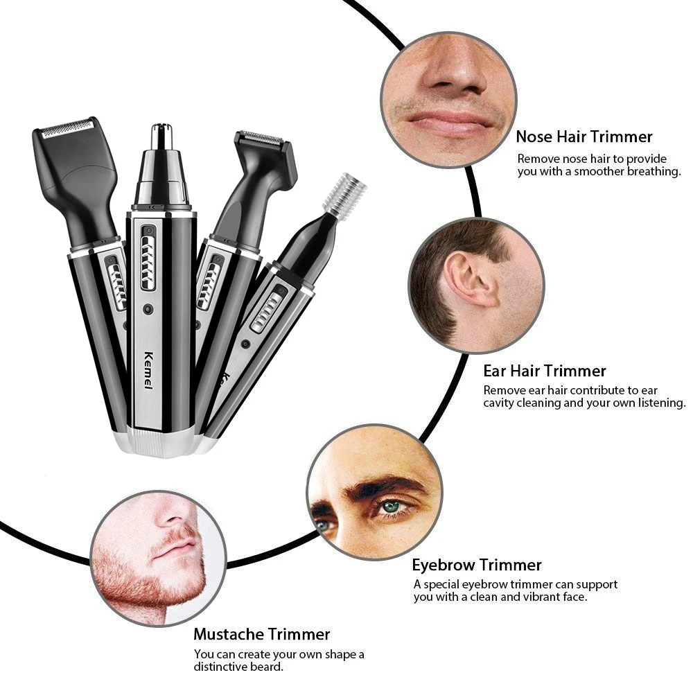 Kemei 4 in 1 trimmer per uomo  - Men'S Grooming Ear Hair recensione e prezzo